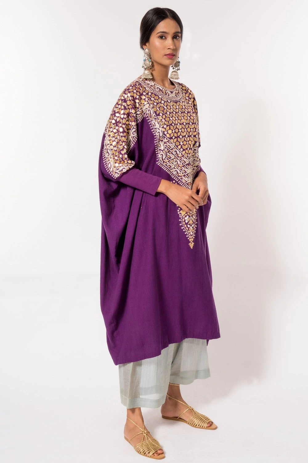 Divya Sheth Purple Gota Embroidered Kurta Set 4 Divya Sheth Purple Gota Embroidered Kurta Set - Image 2