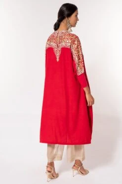 Divya Sheth Red Gota Embroidered Kaftan Set -Inca Sales Store 184dy15 5