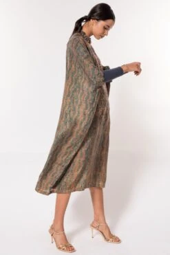 Divya Sheth Grey Hand-block Printed Kaftan -Inca Sales Store 184dy16 3