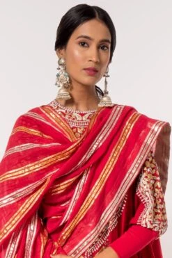 Divya Sheth Red Gota Dupatta -Inca Sales Store 184dy7 3