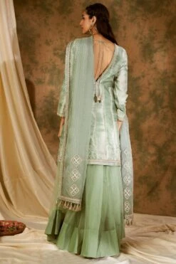 Simar Dugal Sea Green Nakshi Embellished Sharara Set -Inca Sales Store 18523sd16 3