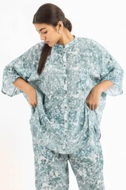 Three Soft Blue Printed Narrow Pants -Inca Sales Store 185thr11 4