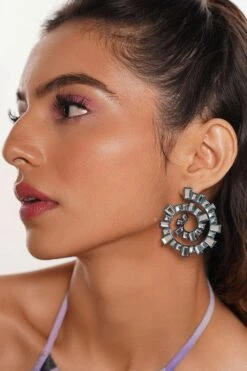 Isharya Aqua Blue Spiral Earrings