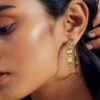 Isharya Limelight Mirror & Metal Pyramid Hoop Earrings