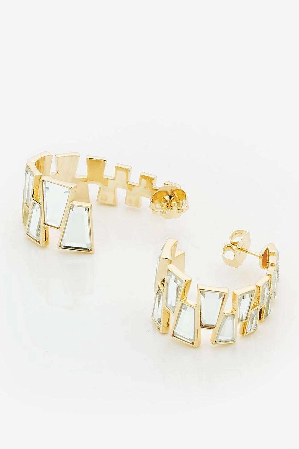 Isharya Angel Dust Baguette Mirror Hoop Earrings 4 Isharya Angel Dust Baguette Mirror Hoop Earrings - Image 2