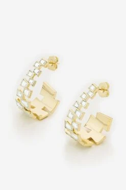 Isharya Angel Dust Baguette Mirror Hoop Earrings 8 Isharya Angel Dust Baguette Mirror Hoop Earrings -Inca Sales Store 18723iya27 3