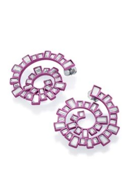 Isharya Pink Spiral Earrings -Inca Sales Store 18723iya3 3