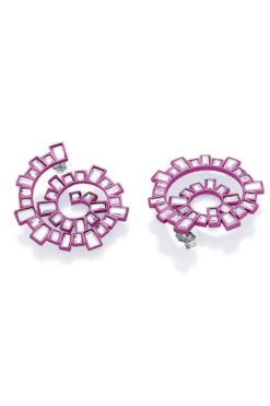 Isharya Pink Spiral Earrings -Inca Sales Store 18723iya3 4