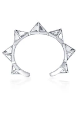 Isharya Pyramid Mirror Silver Cuff -Inca Sales Store 18723iya32 3