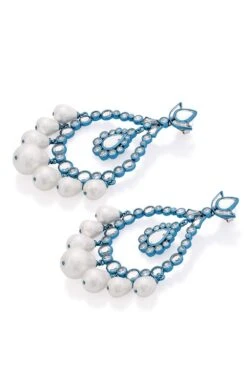 Isharya Aqua Blue Crystal Pearl Earrings 8 Isharya Aqua Blue Crystal Pearl Earrings -Inca Sales Store 18723iya5 3