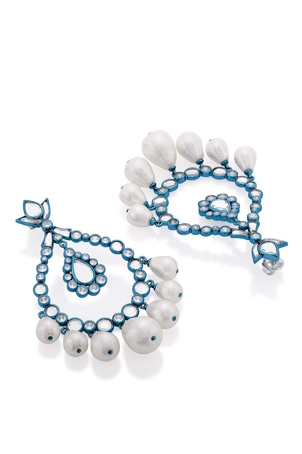 Isharya Aqua Blue Crystal Pearl Earrings 6 Isharya Aqua Blue Crystal Pearl Earrings - Image 4
