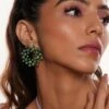 Isharya Parakeet Green Halo Earrings