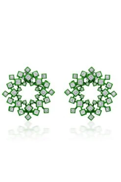 Isharya Parakeet Green Halo Earrings -Inca Sales Store 18723iya8 2