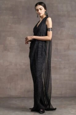 Tarun Tahiliani Black Draped Dress