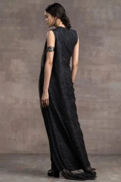 Tarun Tahiliani Black Draped Dress -Inca Sales Store 187tt15 4 1