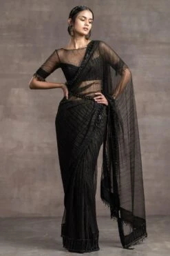 Tarun Tahiliani Metallic Gauze Sari With Blouse