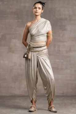 Tarun Tahiliani Draped Dhoti Pants & Top Set
