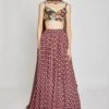 Aisha Rao Brown Trendcadis Floral Lehenga Set -Inca Sales Store 18823ar2 1