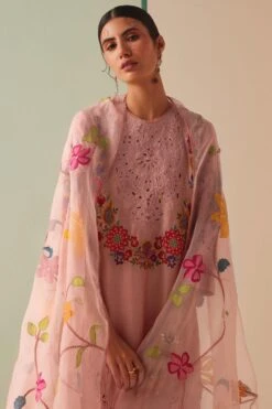 Chandrima Old Rose Threadwork And Cutwork Kurta -Inca Sales Store 18823ca13 3