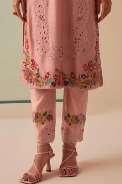 Chandrima Old Rose Threadwork And Cutwork Kurta -Inca Sales Store 18823ca13 5