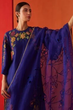 Chandrima Cobalt Blue Cutwork Dupatta -Inca Sales Store 18823ca19 2