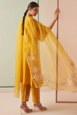 Chandrima Mustard Cutwork And Applique Dupatta -Inca Sales Store 18823ca3 3