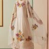 Chandrima Ivory Floral Embroidered Dupatta