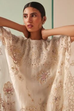 Chandrima Ivory Tonal Embroidered And Beadwork Kaftan -Inca Sales Store 18823ca47 4