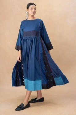 Injiri Blue Hand Done Bandhani Dress -Inca Sales Store 18823iri3 3 1
