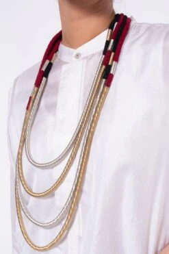 CVH Gold & Silver 4 Line Necklace 7 CVH Gold & Silver 4 Line Necklace -Inca Sales Store 188cvh3 3