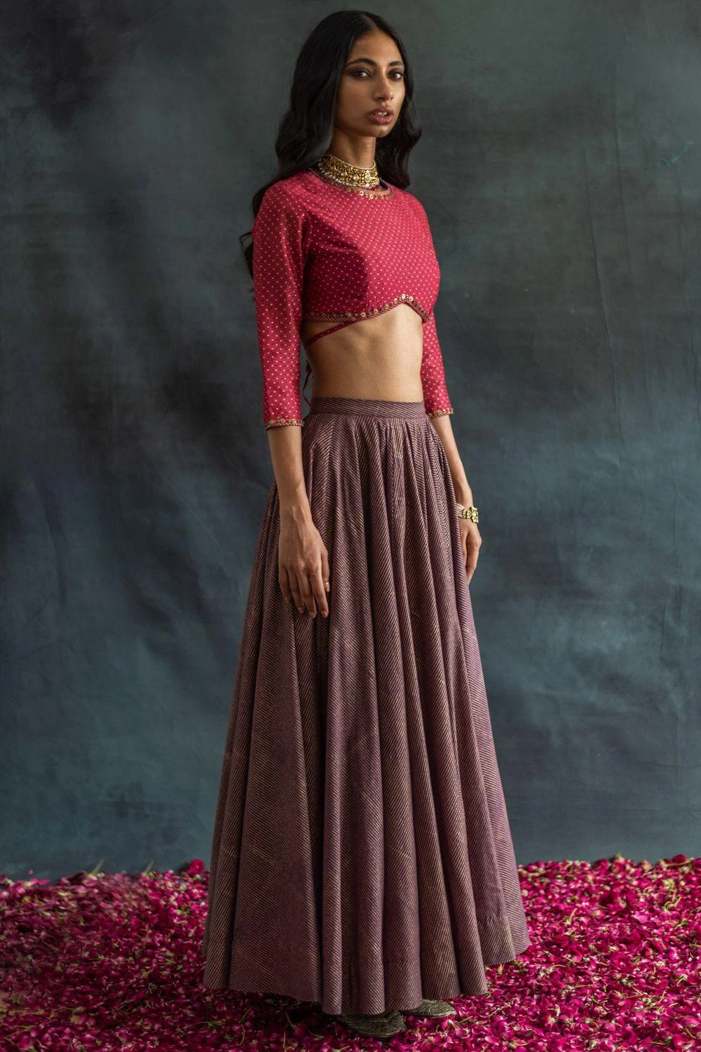 Swatti Kapoor Dahlia Pink Chanderi Blouse 4 Swatti Kapoor Dahlia Pink Chanderi Blouse - Image 2