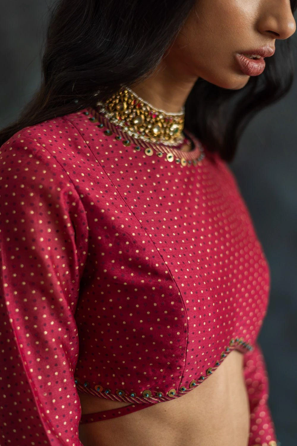 Swatti Kapoor Dahlia Pink Chanderi Blouse 6 Swatti Kapoor Dahlia Pink Chanderi Blouse - Image 4