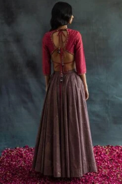 Swatti Kapoor Dahlia Pink Chanderi Blouse 11 Swatti Kapoor Dahlia Pink Chanderi Blouse -Inca Sales Store 188swk29 5