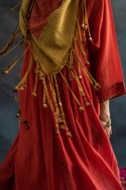 Swatti Kapoor Henna Green Sequined Scarf -Inca Sales Store 188swk7 3