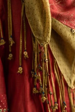 Swatti Kapoor Henna Green Sequined Scarf -Inca Sales Store 188swk7 5