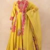 Debyani Mustard And Pink Anarkali Set