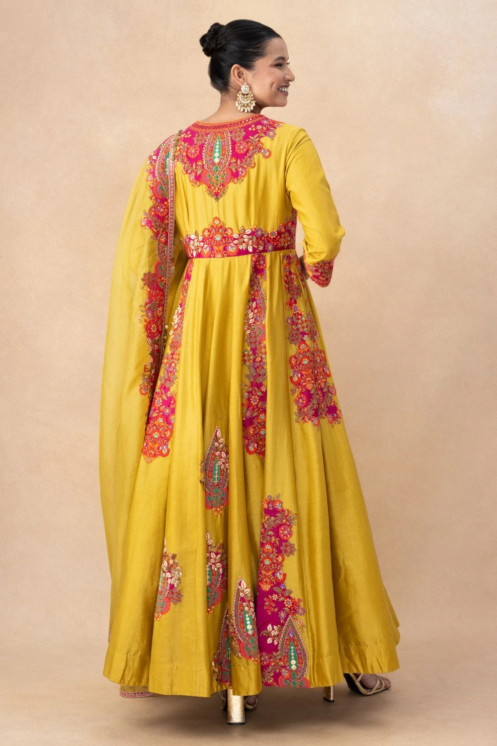 Debyani Mustard And Pink Anarkali Set 7 Debyani Mustard And Pink Anarkali Set - Image 5