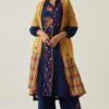 Sunira Designs Yellow Gulzaar Lace Stole