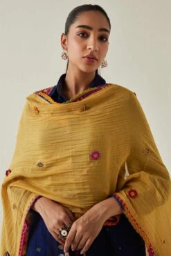 Sunira Designs Yellow Gulzaar Lace Stole -Inca Sales Store 190523sd02 3