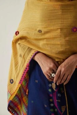 Sunira Designs Yellow Gulzaar Lace Stole -Inca Sales Store 190523sd02 4