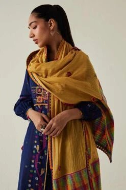 Sunira Designs Yellow Gulzaar Lace Stole -Inca Sales Store 190523sd02 6