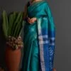 Five Point Five Teal Geometric Patterned Sari -Inca Sales Store 191023fpf8 1