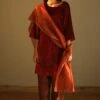 Shorshe Handloom Tissue Red Stole