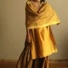 Shorshe Gota Chanderi Yellow Stole