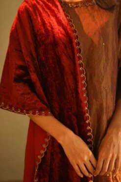 Shorshe Red Velvet Stole -Inca Sales Store 1910s31 3