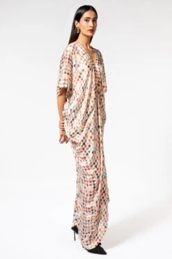 Inca Houndstooth Drape Satin Dress -Inca Sales Store 1911inca30 3
