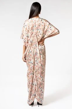 Inca Houndstooth Drape Satin Dress -Inca Sales Store 1911inca30 4