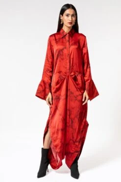 Inca Marble Red Drape Jumpsuit