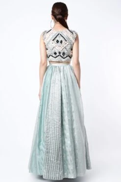 Payal Singhal Pale Blue Embroidered Lehenga Set -Inca Sales Store 1911pys29 4