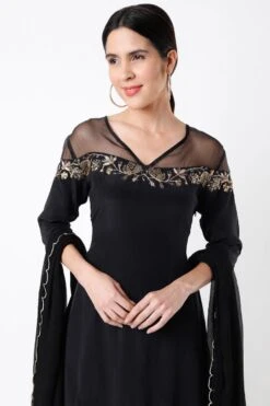 Payal Singhal Black Embellished Sharara Set -Inca Sales Store 1911pys3 3